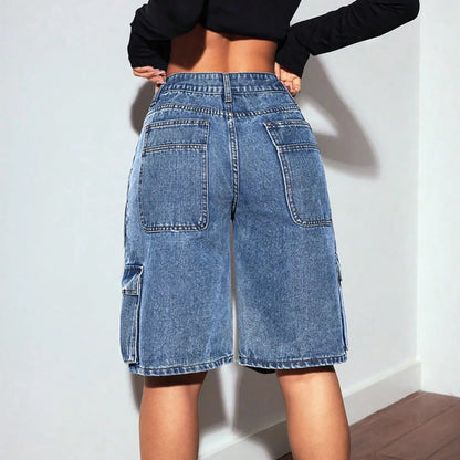 90s Streetwear Denim Cargo Shorts