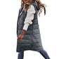 Cotton Filling Thick Sleeveless Women Long Coats For Winter