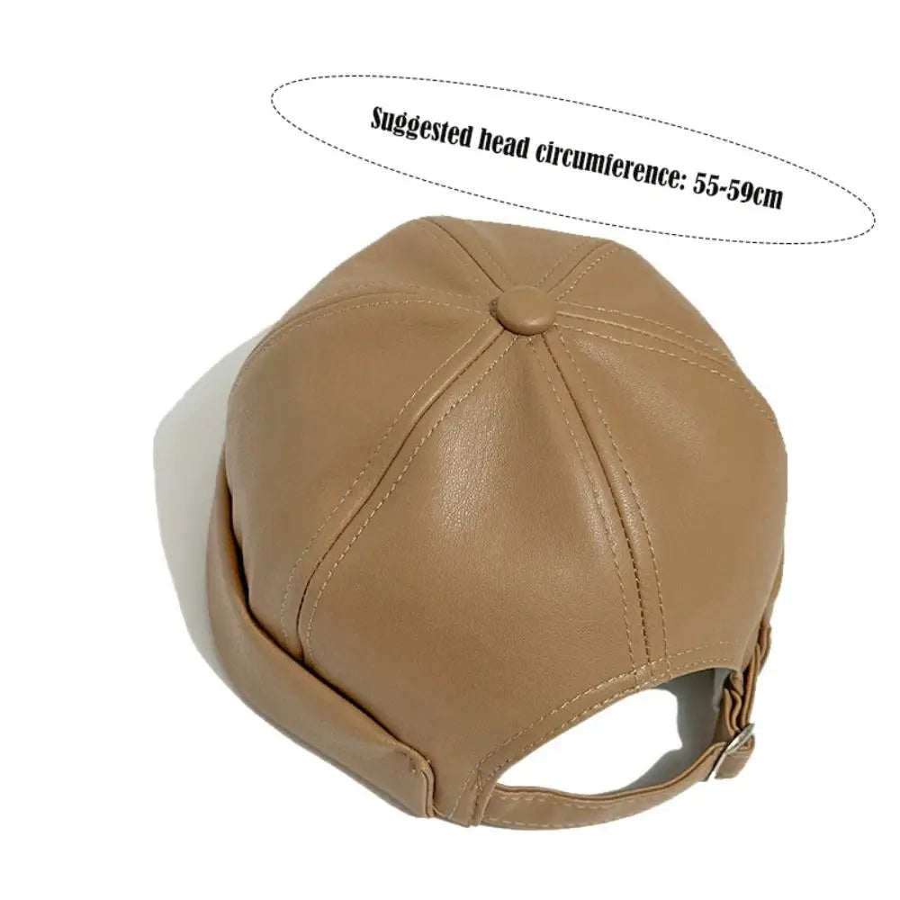Vintage Heritage: Retro PU Leather Docker-Style Landlord Cap