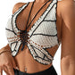 Crochet Butterfly Wings Design Sexy Crop Top