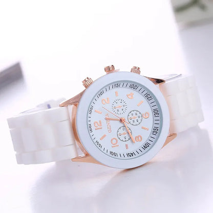Crocodile Style Quartz Watches Unisex Casual Silicone Bands