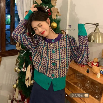 Vintage Side Pockets Batwing Sleeve Womens Knitted Cardigan