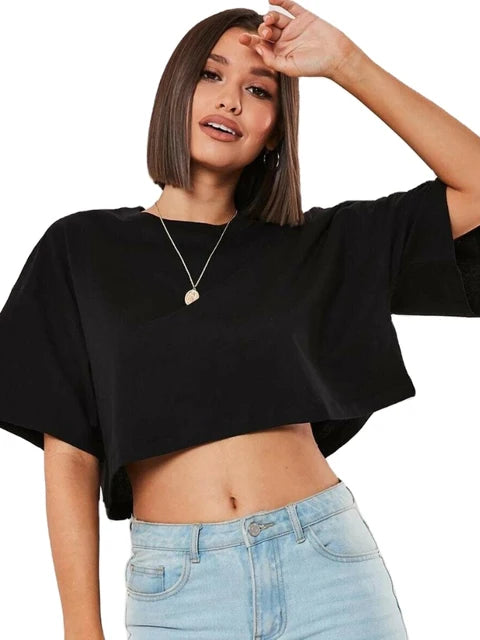 Cotton Loose Style Casual Crop Top