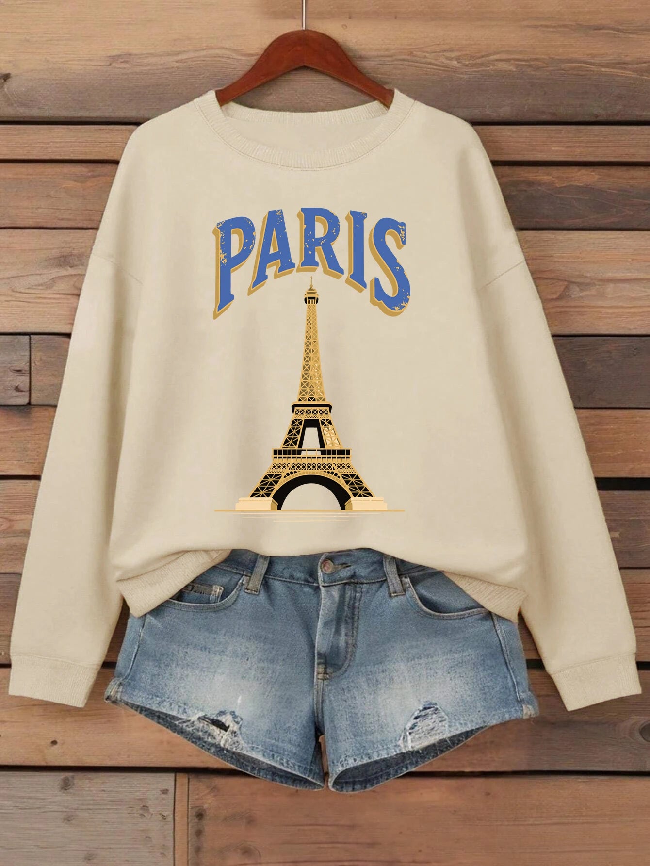 Graphic Paris Printed Women Casual Sweatshirt