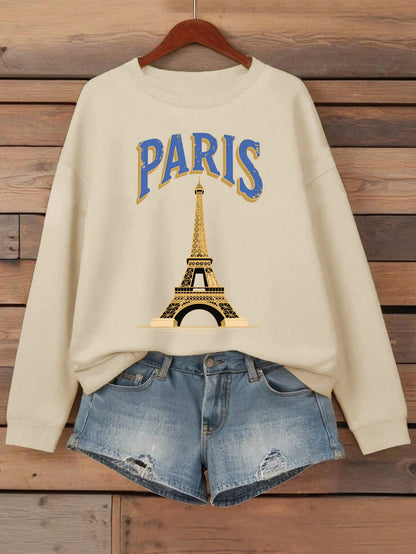 Graphic Paris Printed Women Casual Sweatshirt