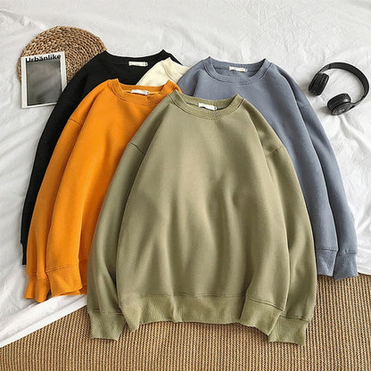 Unisex Basic Fleece Oversized Crewneck Sweatshirts