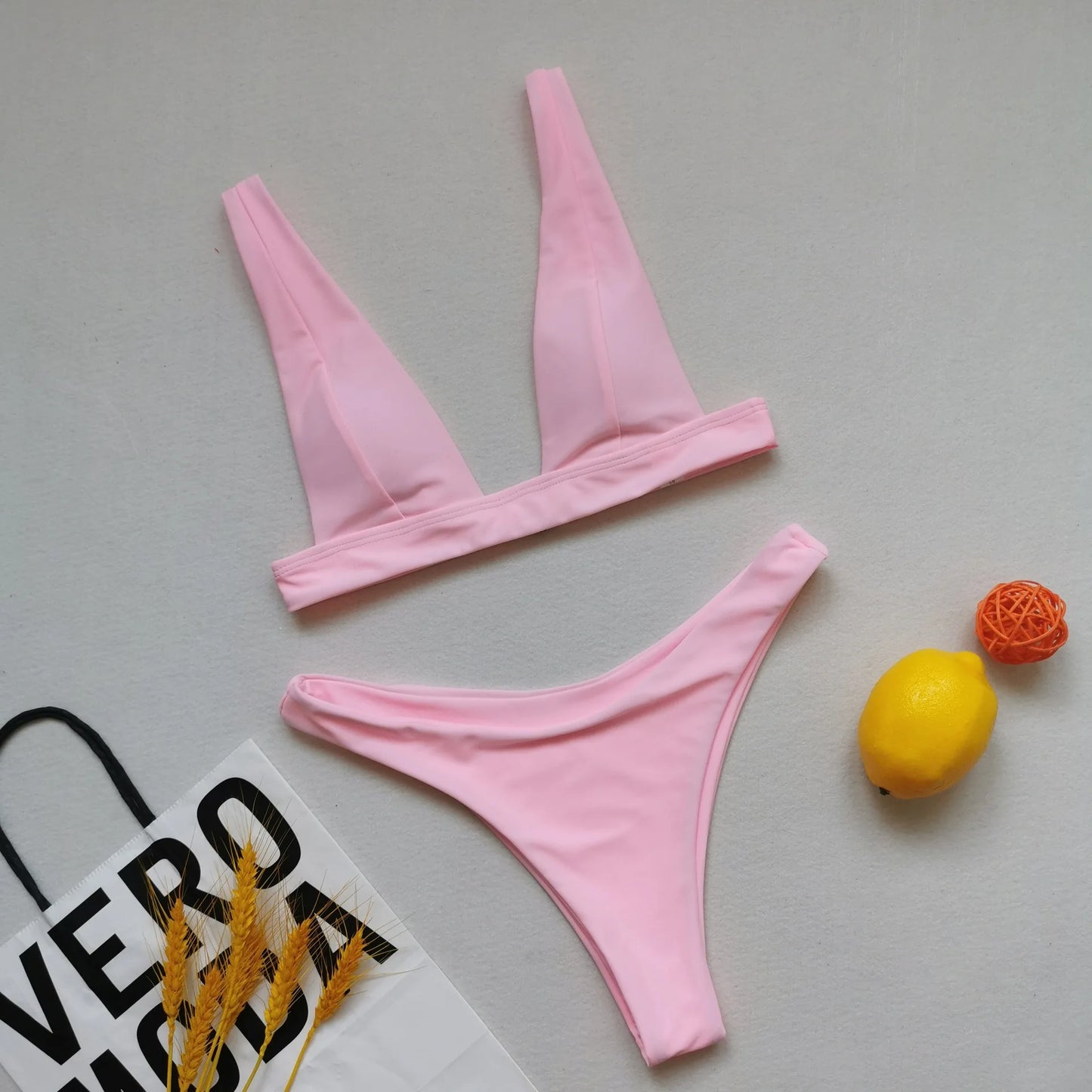 V Neck Blue One Piece Women Bikini