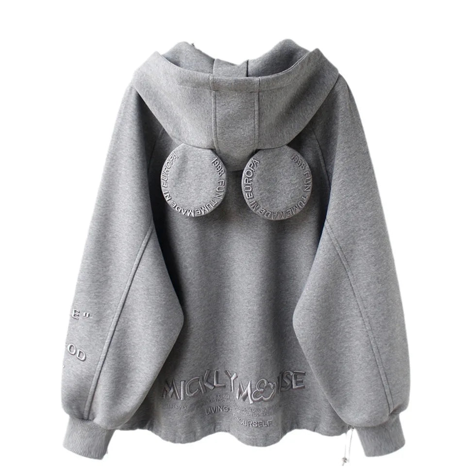 2025 Women S Hooded Zipper Sweatshirt Loose Fit With Pocket For Autumn Winter