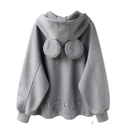 2025 Women S Hooded Zipper Sweatshirt Loose Fit With Pocket For Autumn Winter