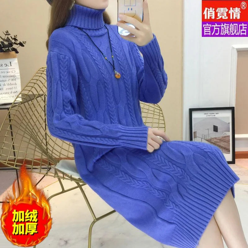 Women Turtleneck Thick Knitted Sweaters