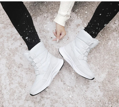 Cozy White Plush Snow Boots for Women | 2025 Winter Non-Slip Platform Boots