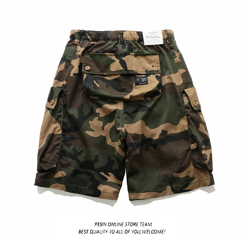 Mens Military Style Camouflage Cargo Shorts