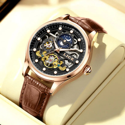Mens Transparent Mechanical Dial Luxury Analog Watches