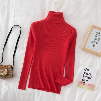 Timeless Basic: Solid Cashmere-Blend Turtleneck Jumper