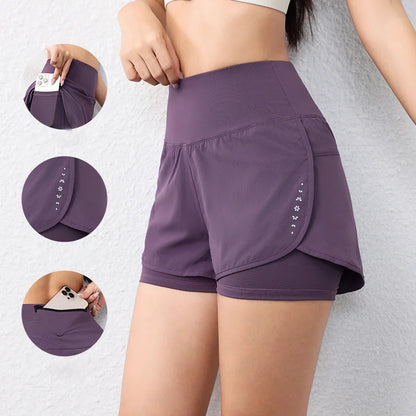 Back View Cat Printed Elastic Quick Drying Shorts For Women