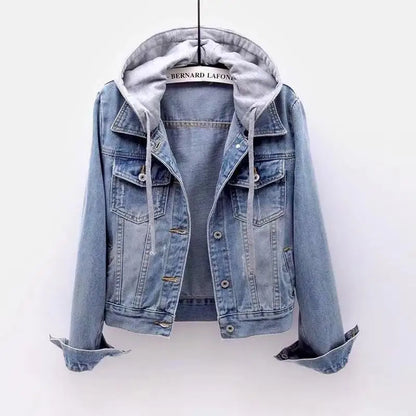 Lapel Collar Short Denim Jacket