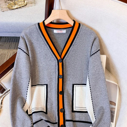 Street Style Edit - The Contrast Trim Cardigan Outfit Idea