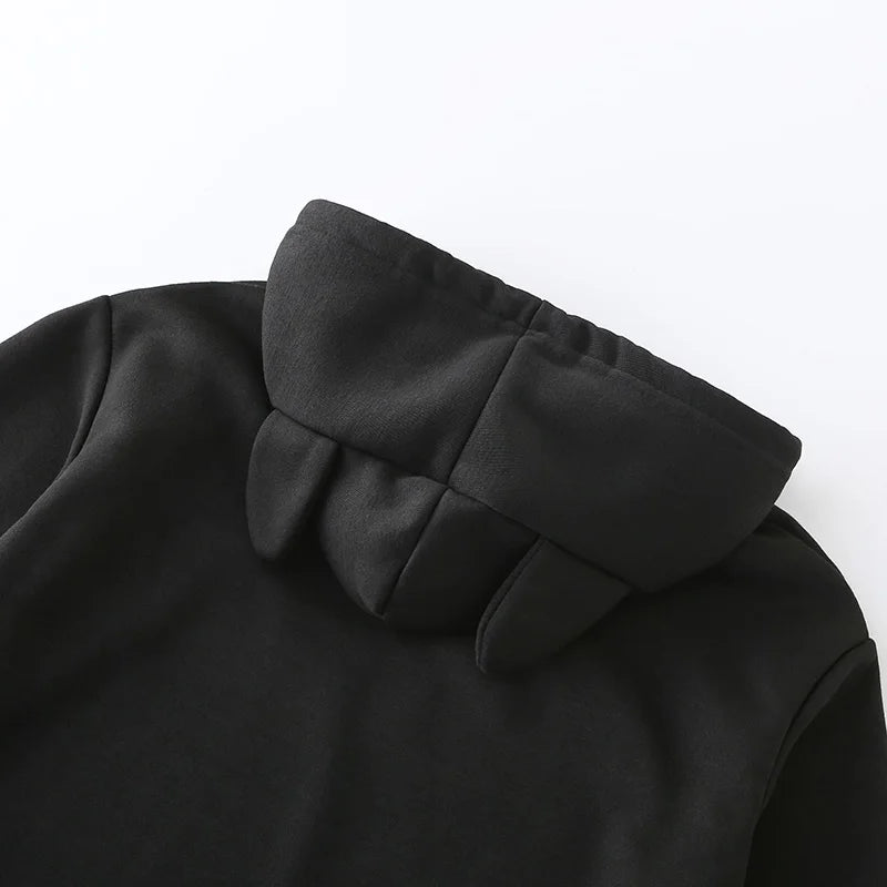 Womens Japanese Graphic Cat Ears Hoodies