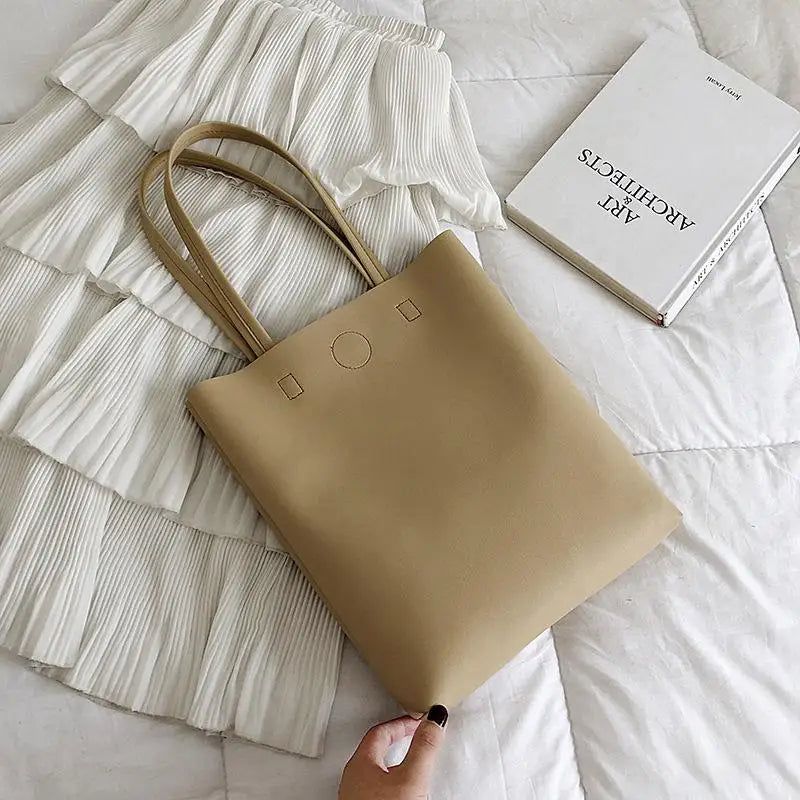 Large Capacity Chic Pu Leather Shoulder Tote For Women