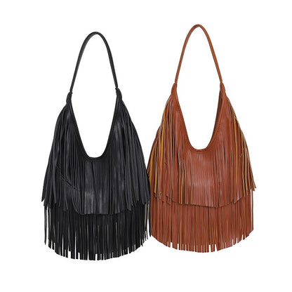 Homme Femme Star Tassel Leather Bags
