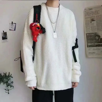 Korean Style Men Street Fashion Knitted Warm Sweaters