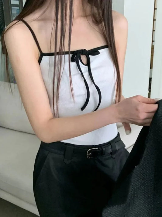 Sexy Sleeveless Strapless Cross Lace Up Tank Crop Top