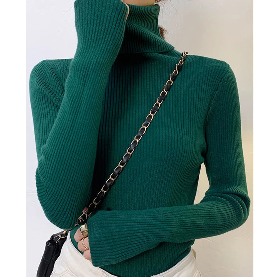 2025 Women S Fall Turtleneck Sweater Soft Knitted Cashmere Pullover Jumper Basic Autumn Winter Sweater For Women