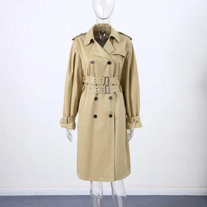 Oversize Long Single Breasted Womens Trench Coat