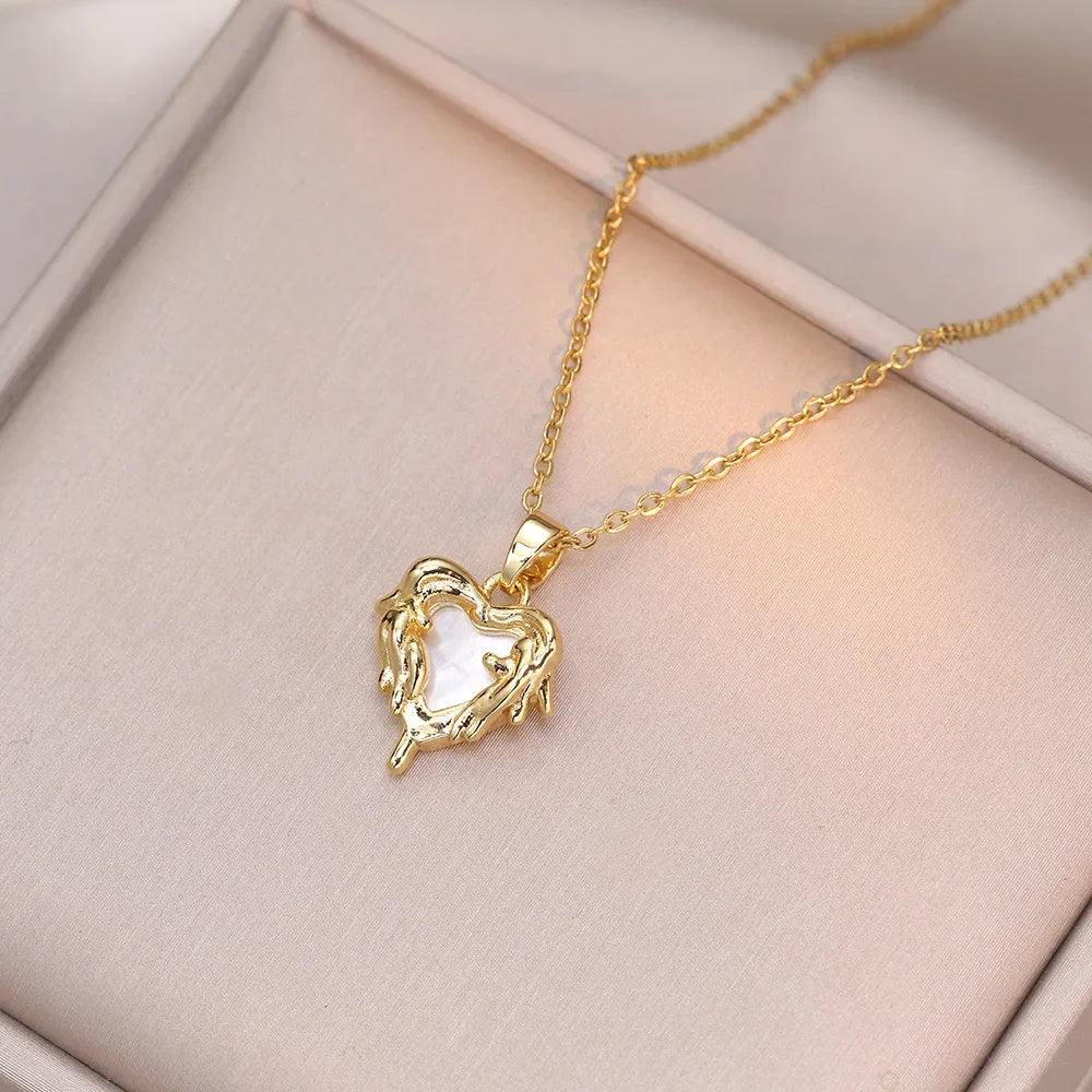 Heart Shaped All Pearl Necklace