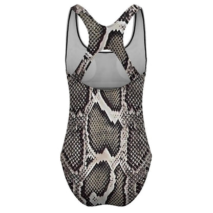 Womens Creative High Cut Snake Skin Style Sexy One Piece Bikinis