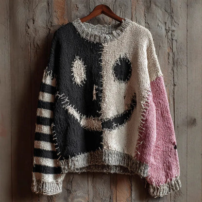 Halloween Knitted Sweater For Women Autumn Gothic Pumpkin Print Streetwear Harajuku Winter Warm Loose Casual Pullover
