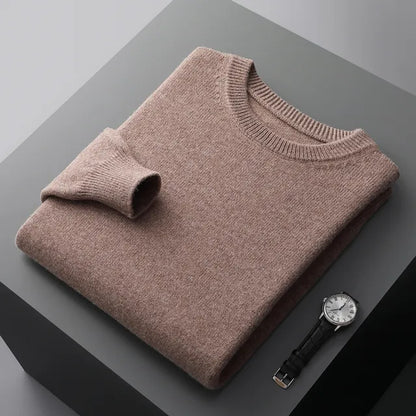 New Soft Mens Round Neck Thickened Wool Sweaters