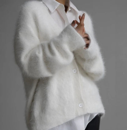 Loose V-Neck Knit Cardigan for Women – 2025 Autumn Casual