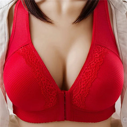 Simply Style Plus Size Breathable Front Buckle Thin Women Bras