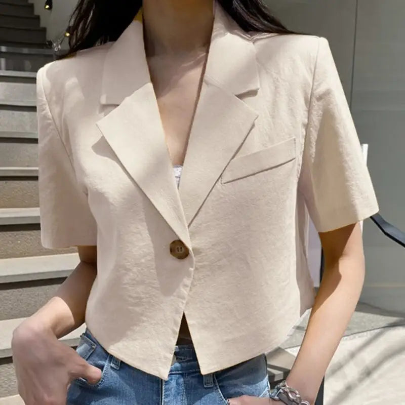 Chic One Button Women Blazer Jacket For Summer