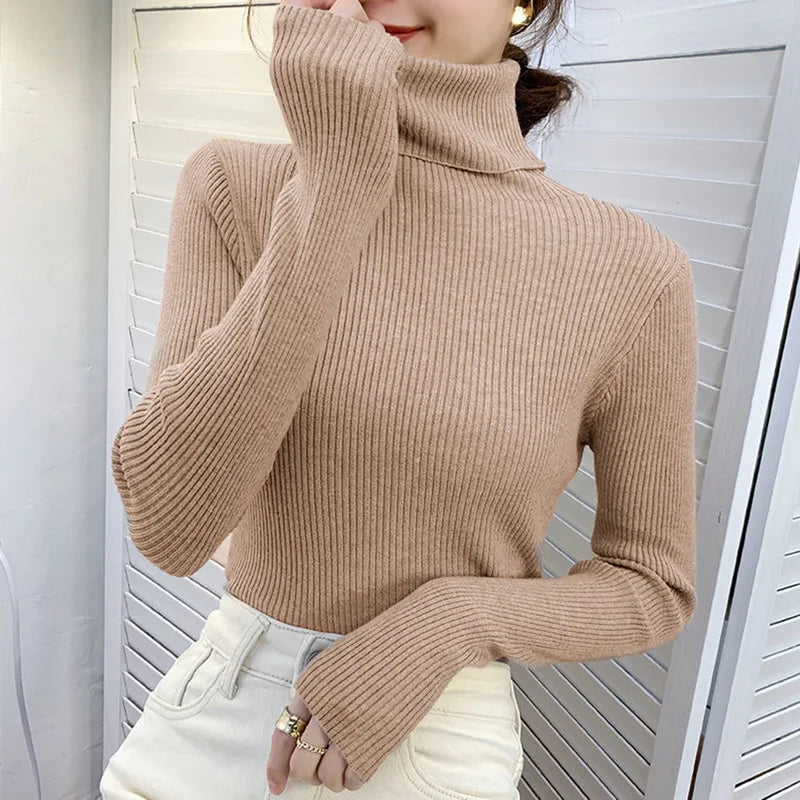 2025 Women S Fall Turtleneck Sweater Soft Knitted Cashmere Pullover Jumper Basic Autumn Winter Sweater For Women