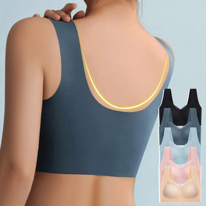 Plus Size Bra For Women Seamless Push Up Backless Bralette Wide Band Breathable Gathered Beauty Back Bras