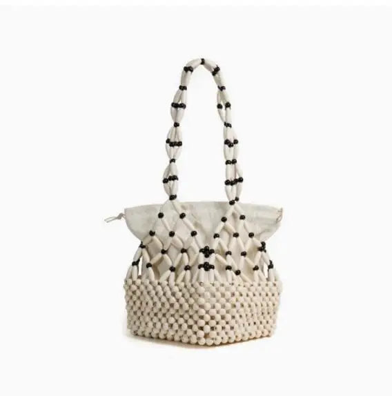 Coastal Vibes: Chic Handmade Wooden Beaded Bag