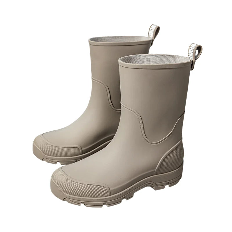 Women’s Mid-Calf Rain Boots – Waterproof Thick Sole Slip-Resistant Outdoor Fashion Boots