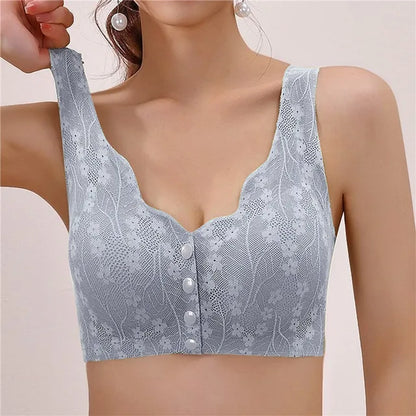 Lovely Flower Design Front Buttoned Women Bra