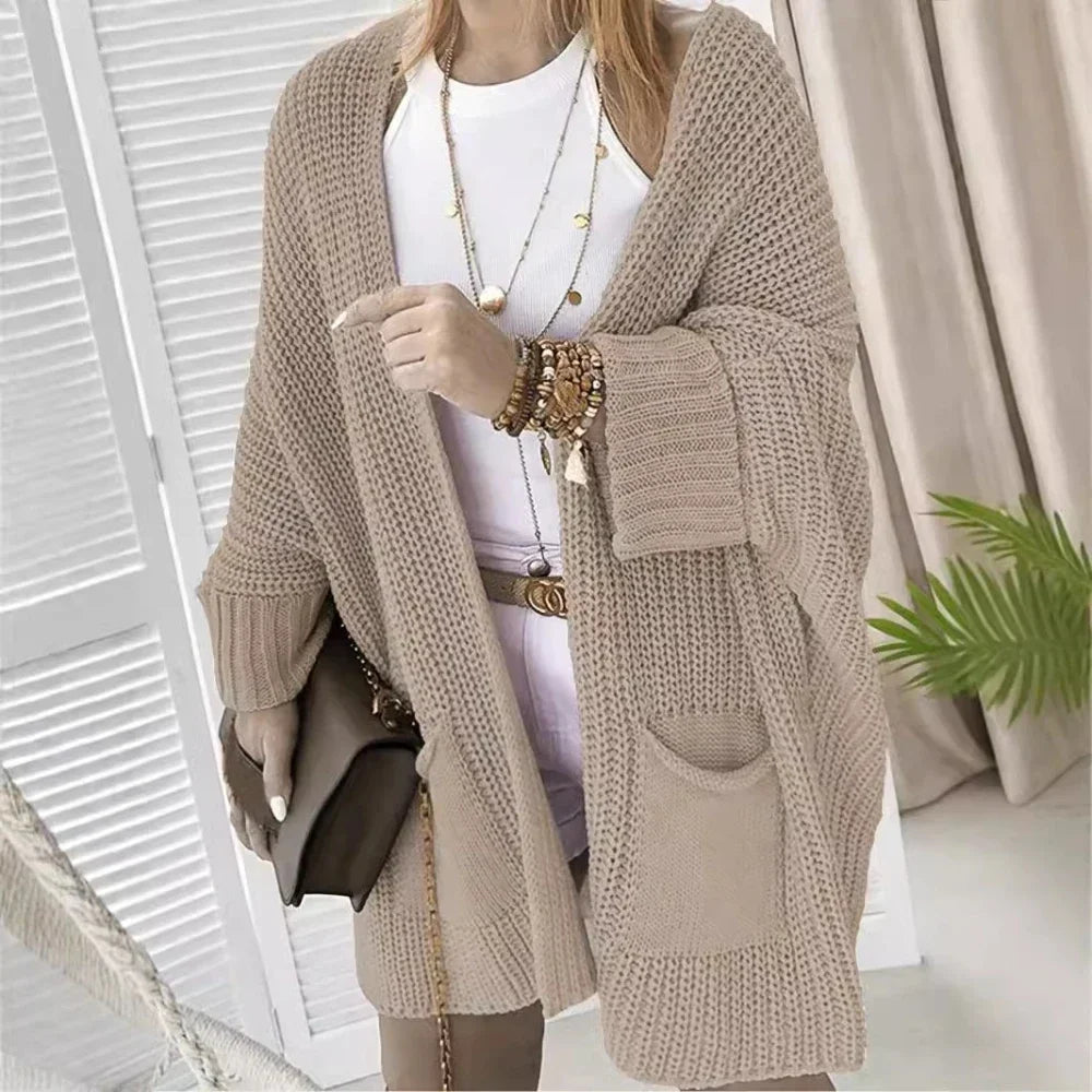 Women Sweater Midi Cardigans Autumn Winter 2025 Knitted Jackets Long Sleeve Korean Loose Hooded Coats Oversized Casual Basic New