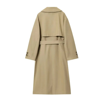 Double Breasted Windproof Women Vintage Long Trench Coats