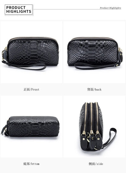 Womens Genuine Leather Alligator Long Wallets