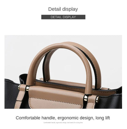 2025 New PU Large Capacity Women's Tote Bag – Fashion Contrast Color, Single Shoulder Crossbody Handbag, Stylish Lady Bag