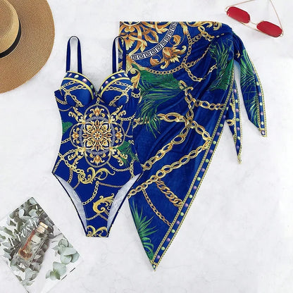 African Sexy High Neck One Piece Swimsuit For Women Halter Swimwear With Print Elegant Bathing Suit