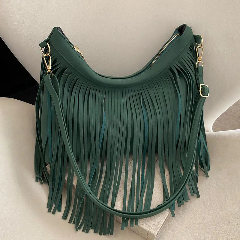 Tassel Ball Leather Mini Crossbody Bags