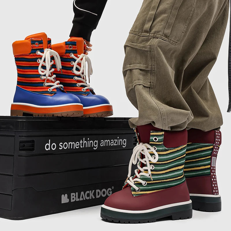 Womens Men Increased Strong Outsole Toe Boots