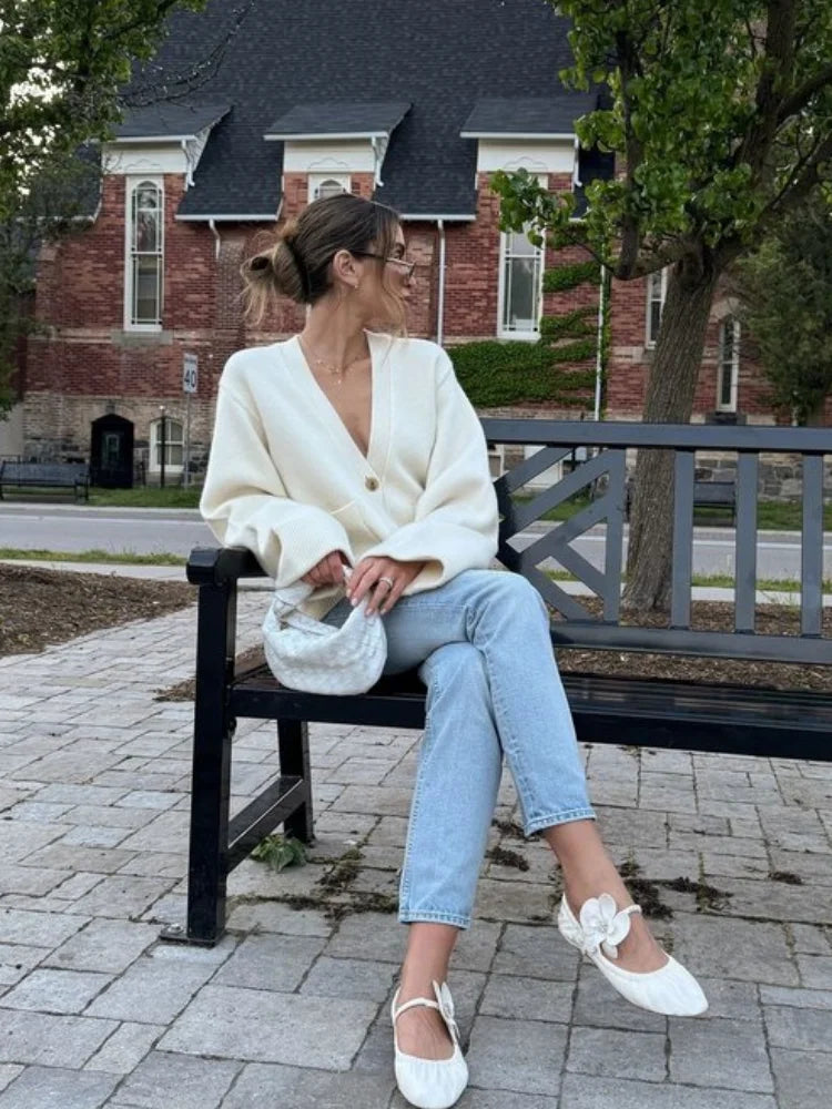 2025 Winter Women S Solid Color Cardigan Knitted Loose Fit Xxl Sweater Coat With Pockets Black