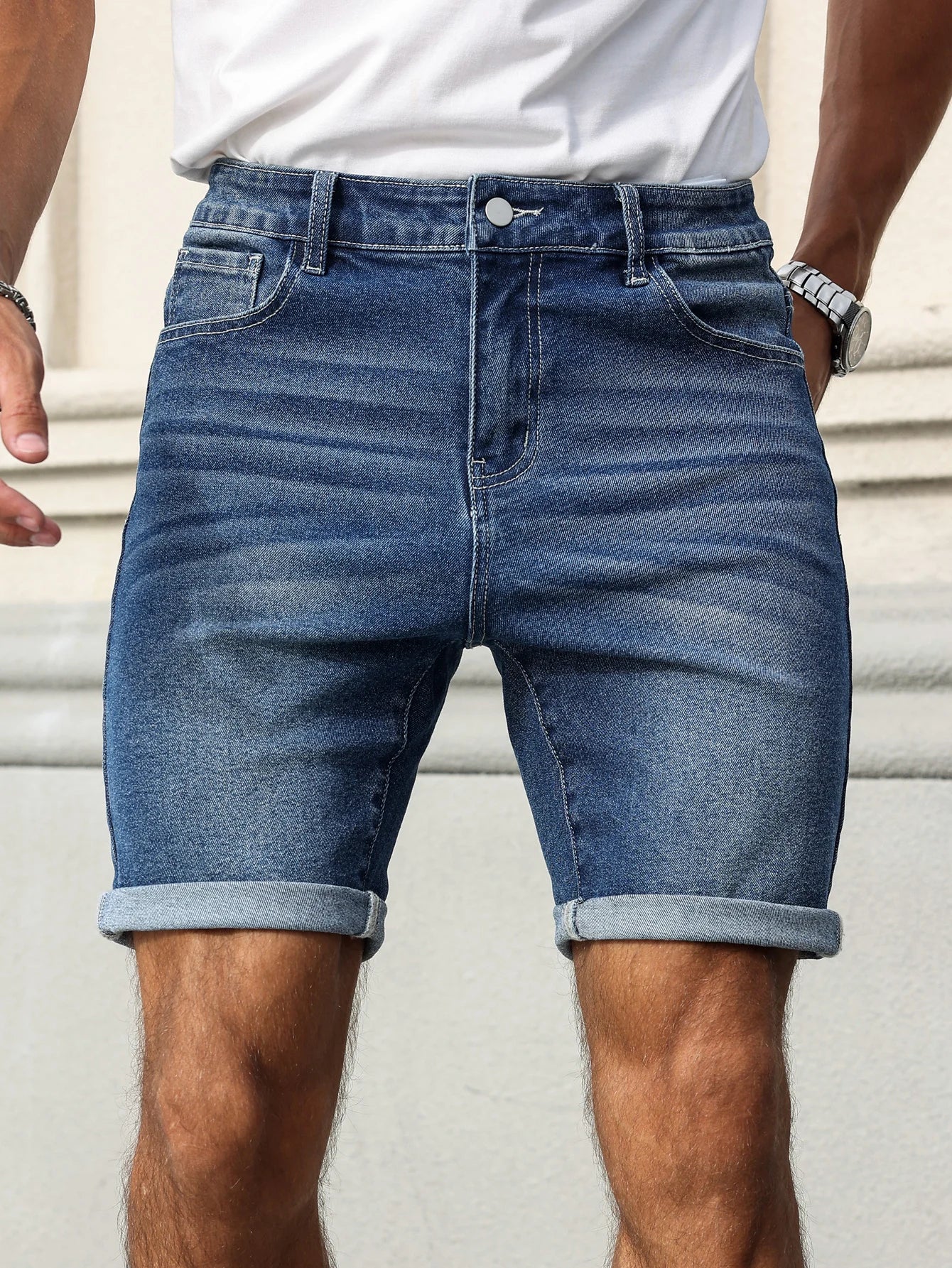 Mens Trendy Disstressed Summer Denim Shorts