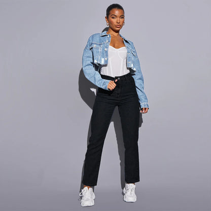 Casual Frayed Style Denim Jackets